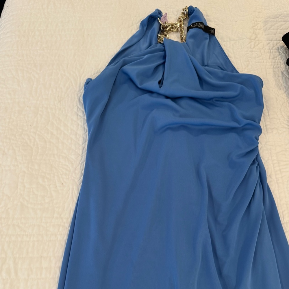 Ralph Lauren Backless Blue Dress